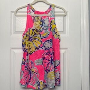 Lilly Pulitzer Floral Pink Sleeveless Top